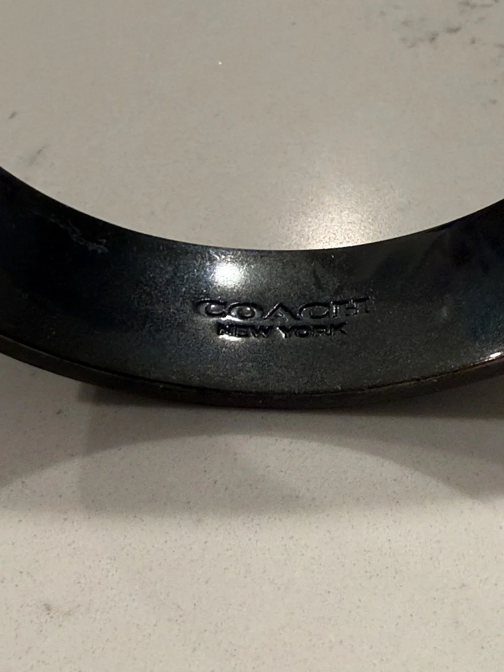 Coach Gunmetal Bangle with Black Stud Accents - Picture 3 of 3
